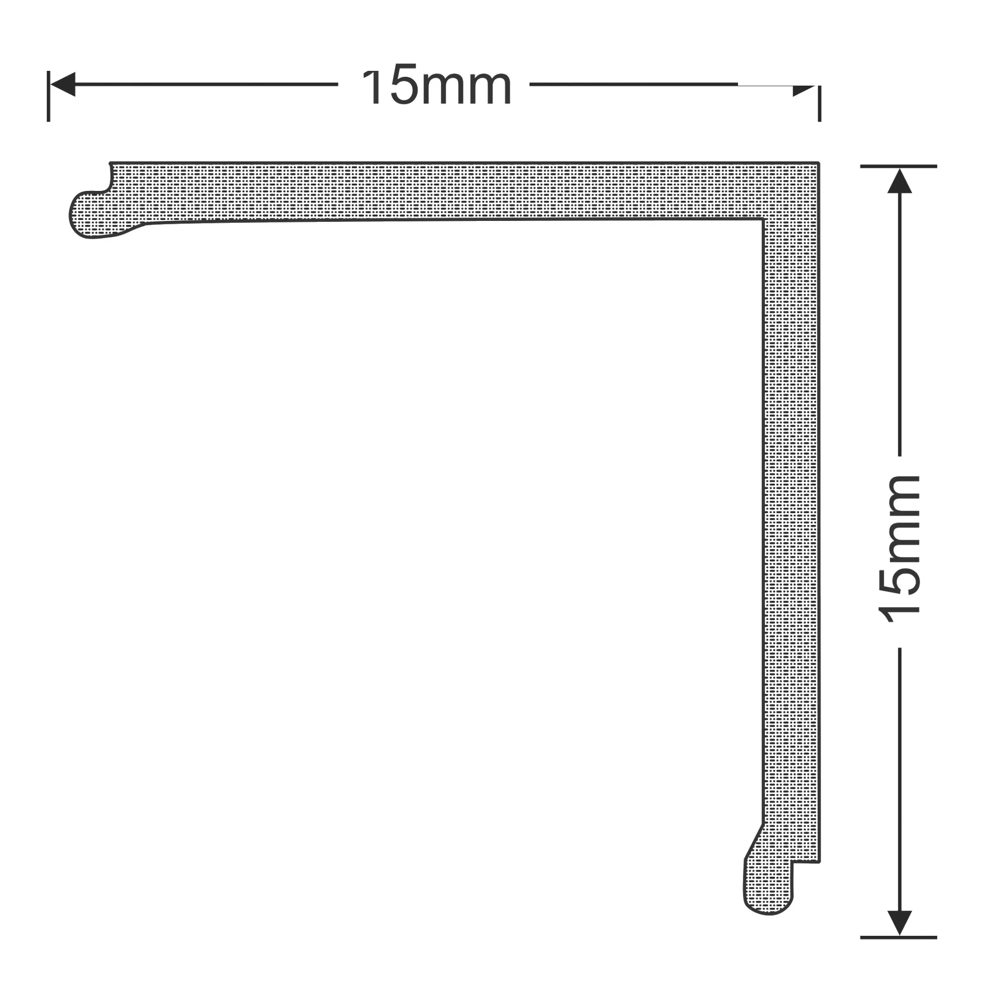 Lin 1616C, 3m L Shaped Opal Diffuser Cover For DA900009 15 x 15mm 70% Transmittance DA910067  Dlux Lin 1616C